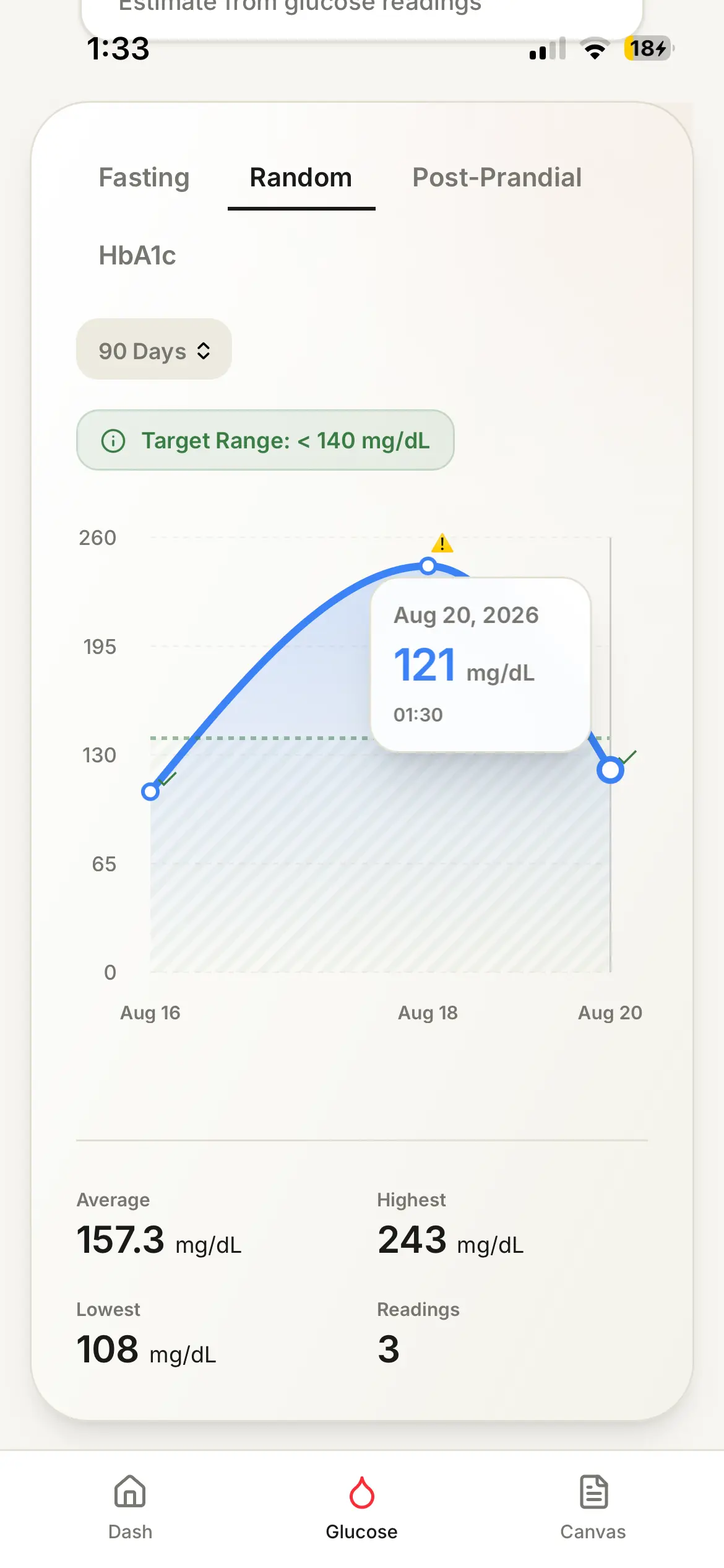 Glucose Tracking Screenshot 2